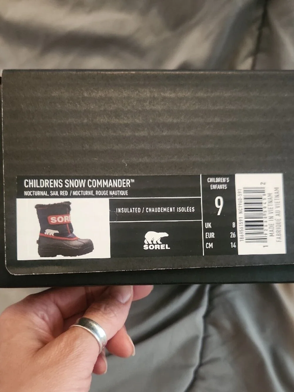 Sorel Navy & Red Insulated Kids Snow Boots